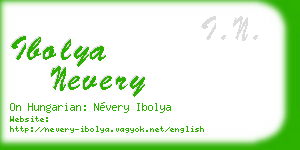 ibolya nevery business card